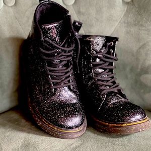 Doc Martin High shoes with sparkles.